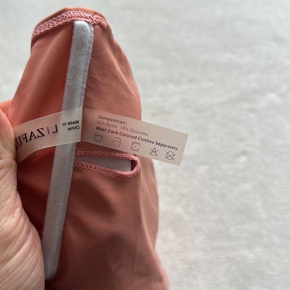 Zaful Strapless Bandeau Bikini Top Pink/Orange Large (US 8) - Picture 8 of 10